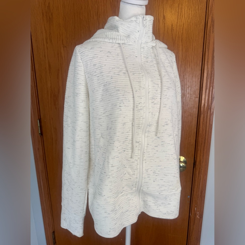 90 Degrees by Reflex size XL cream/grey fleck zip up hoodie, front pockets